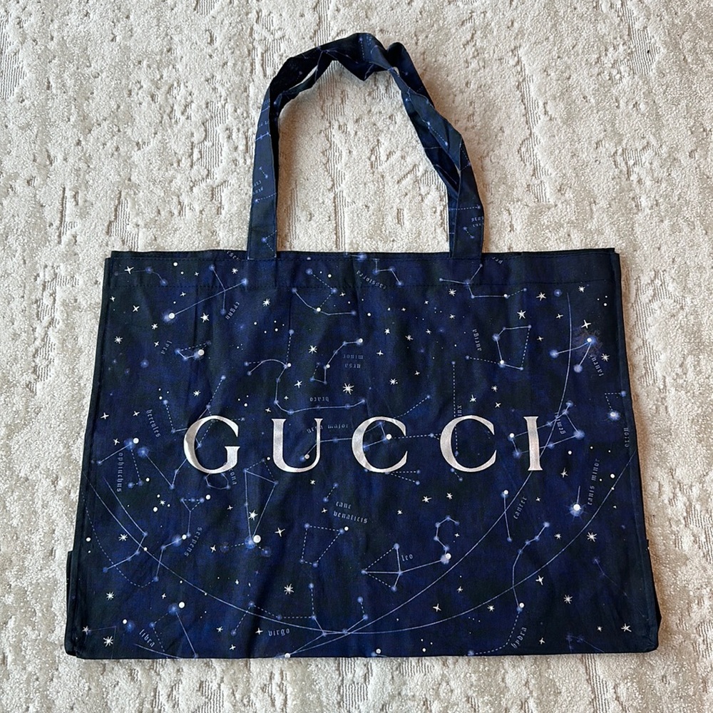 GUCCI Cotton/Canvas Dark blue Astrological Tote Bag NWOT